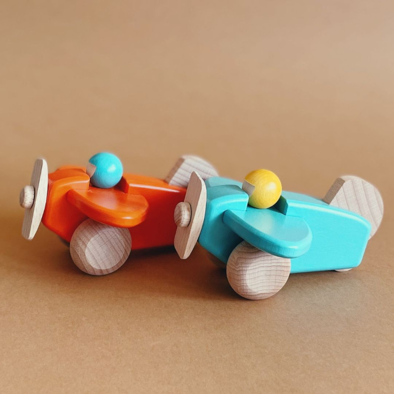 BAJO träleksak Flygplan  - orange  - Hållbar träleksak för kreativ lek - 3