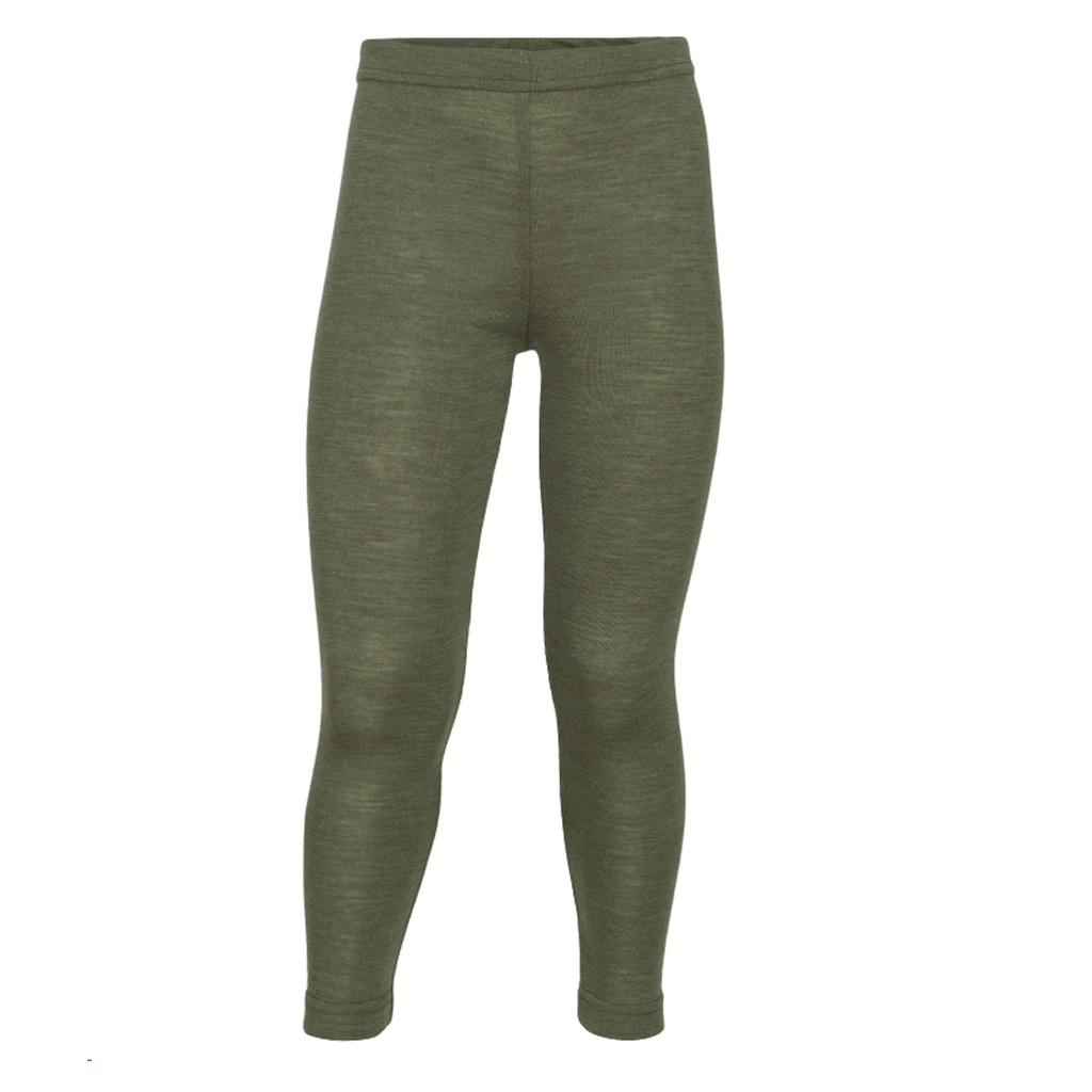 Engel Natur ullsilke byxor /  leggings i GOTS-certifierede - olive - 4
