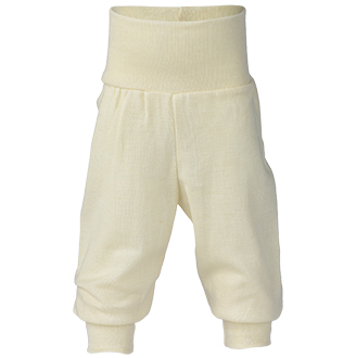 Engel Natur ullsilke byxor baby GOTS-certifiered  - natur . stående framifrån