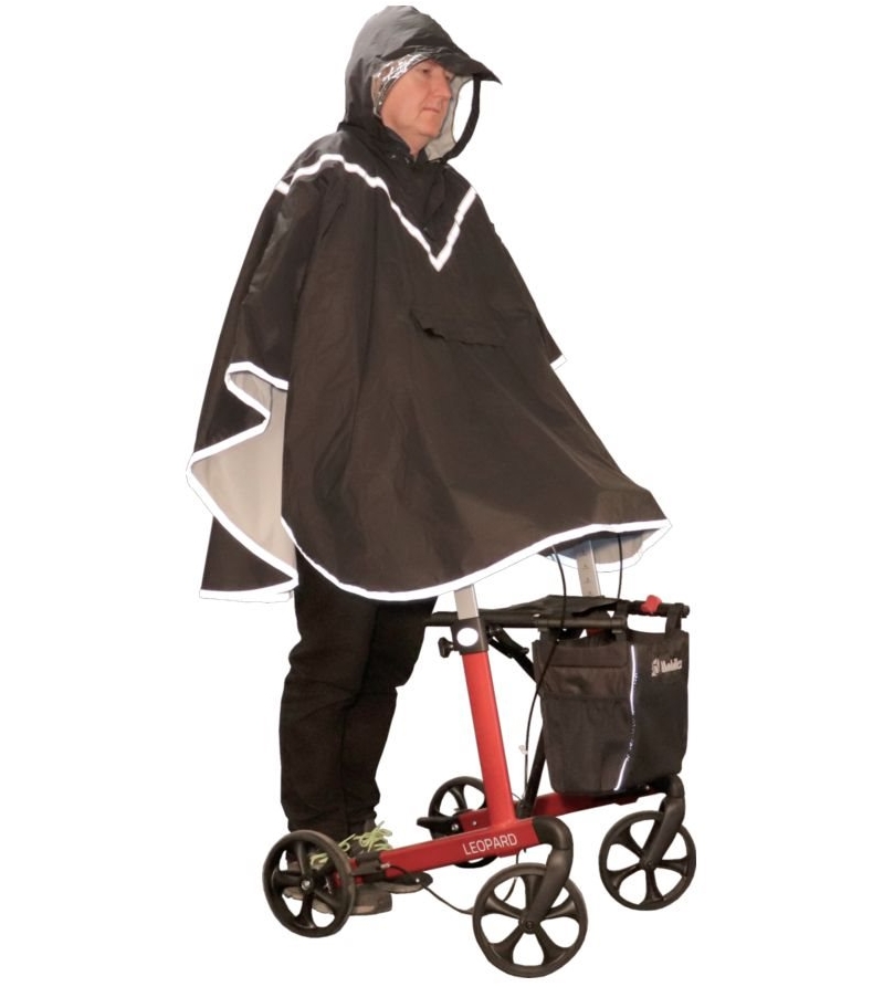 Regnponcho för rullatoranvändare