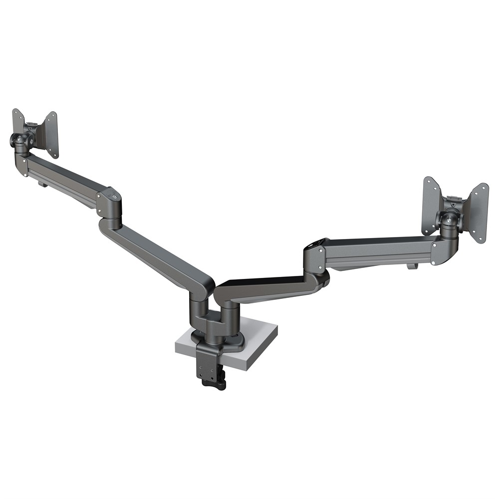 Stockholm Twin gasfjädrad monitorarm, Svart, 2 x 3-8 kg