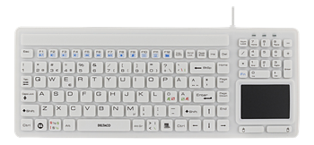 Vätske- och smutståligt minitangentbord i silikon med touchpad, Vit
