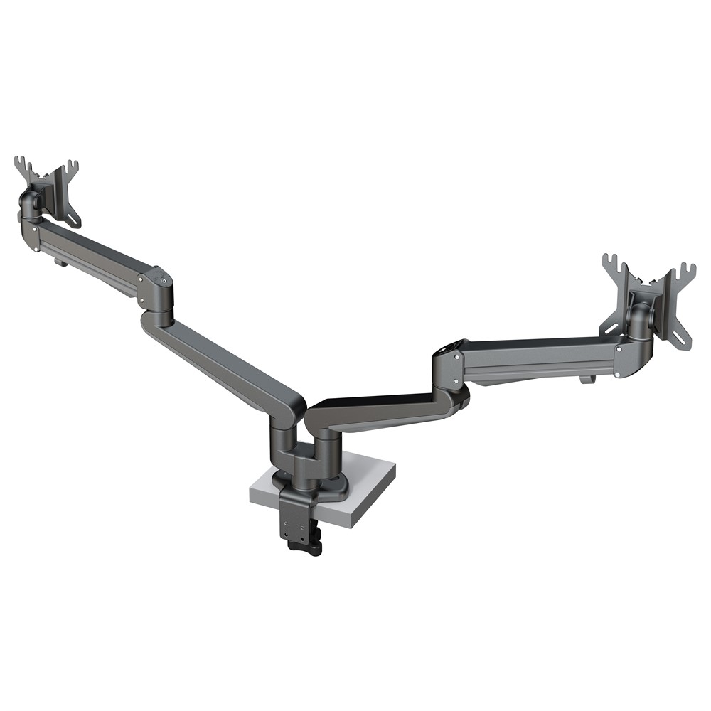Stockholm Twin gasfjädrad monitorarm, Svart, 2 x 8-14 kg