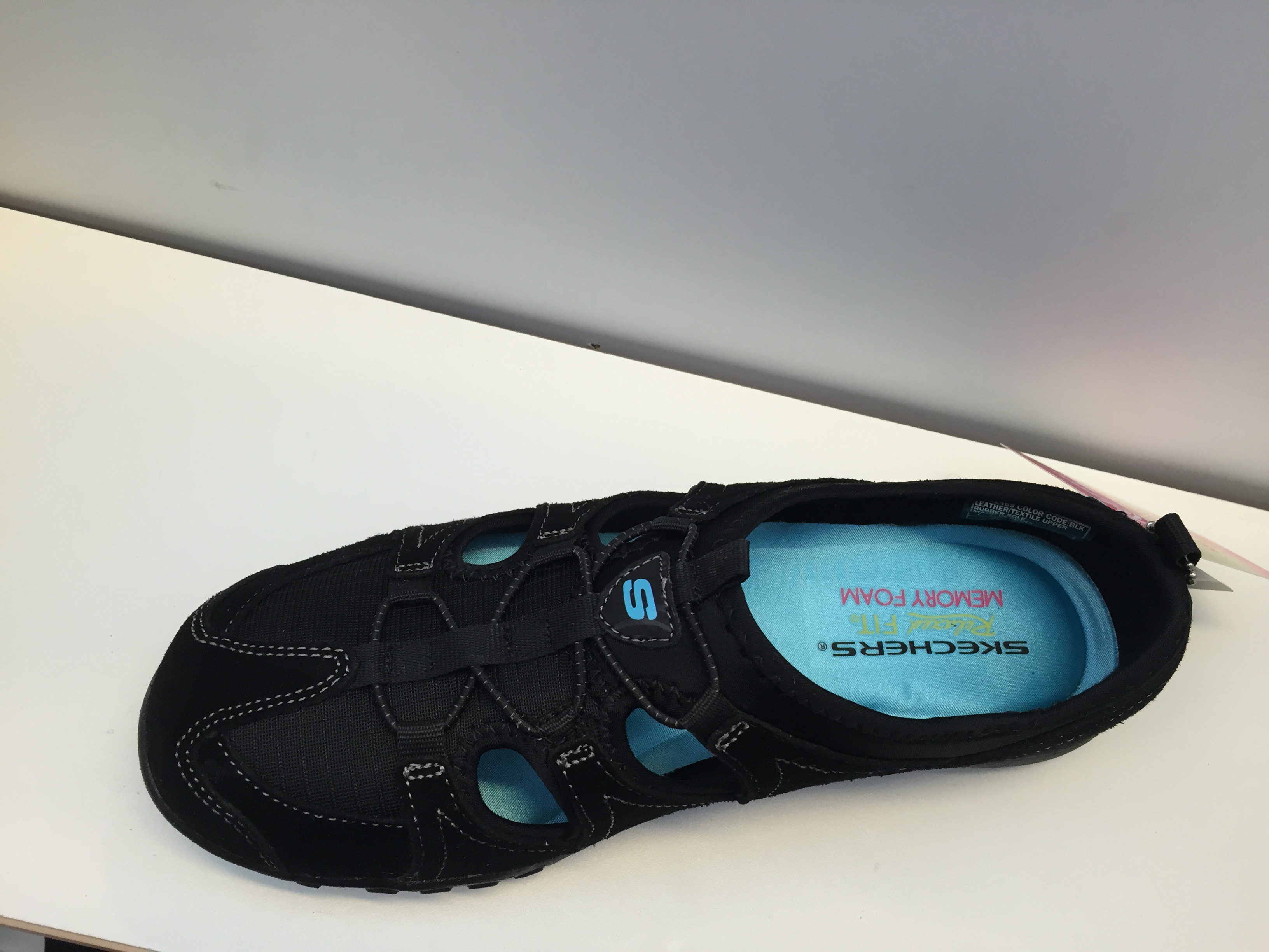 Sandal Skechers, svart mocka/textil, innersula "Memory Foam" - 2