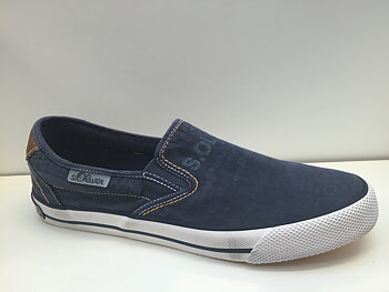 Canvas-sko, navy, herrstorlekar.