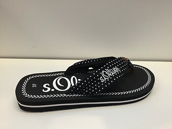Flip-flop, svart med vita prickar