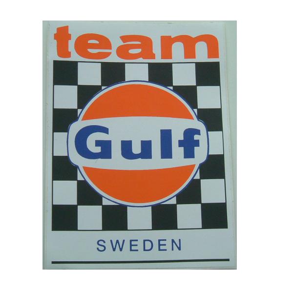 Team Gulf Sverige-dekal Big. (16x11,5 cm)