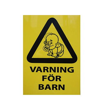 Advarsel for barn (21x15 cm)