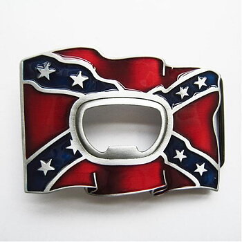 Rebel Confederate Flag Bottle Opener Buckle Buckles. (9x7 cm)