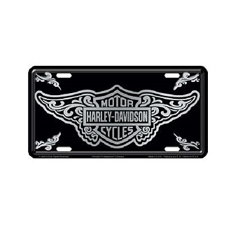 Harley Davidson Bar &amp; Shield mit filigranem Nummernschild.