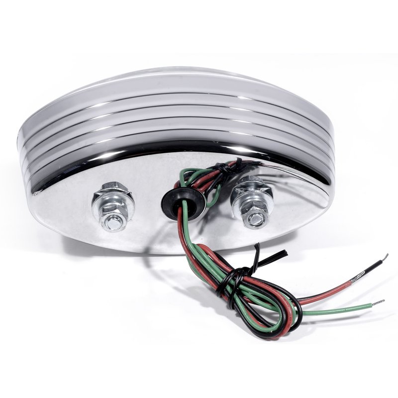 12V Led Cat Eye Taillight Chrome With Transparent Lens. - 2