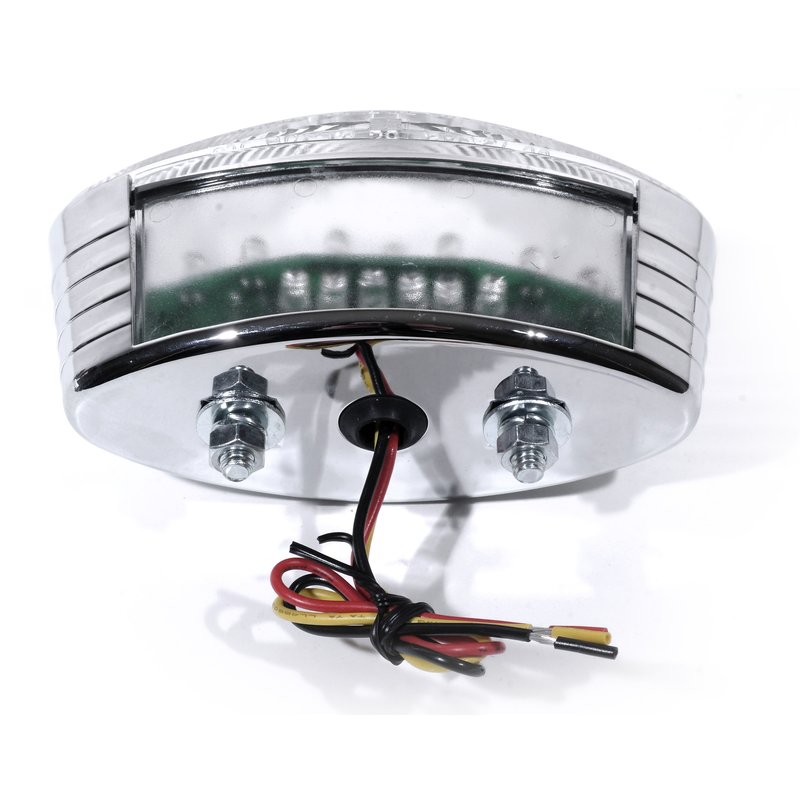 12V Led Cat Eye Taillight Chrome With Transparent Lens. - 3