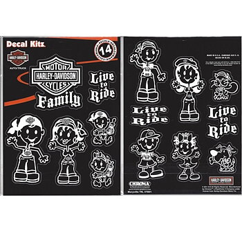 Harley Davidson Family Set  Dekaler (ca3x2 cm) 