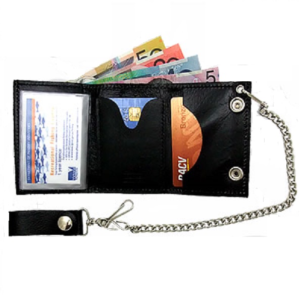 Dagger Skull Trifold 4 Med Kedja. - 2