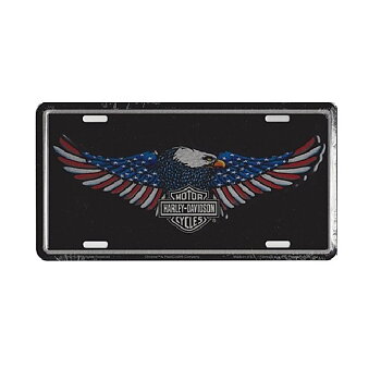 Harley Davidson American Flag Eagle Nummernschild.