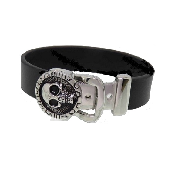 Genuine Läder & Skull Armband.