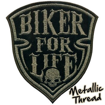 Biker For Life Shield Big Patch Brodyrmärke.