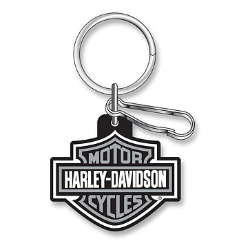 Harley-Davidson Bar & Shield Grey Gummerad Nyckelring.