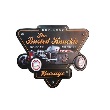 Die Busted Knuckle Garage EST-1957. Weißblech.