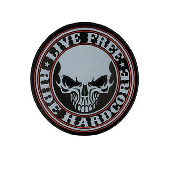 Reflective Stencil Skull Narrow Patch Embroidery Badge.