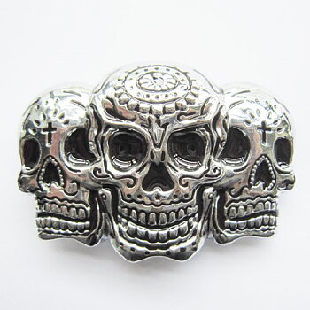 Silver Tattoo Skulls Buckle. (9x7,5cm)