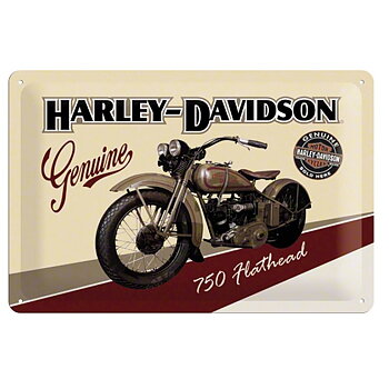 Harley Davidson Genuine 750 Hothead. Metallskylt. (20x30 cm)