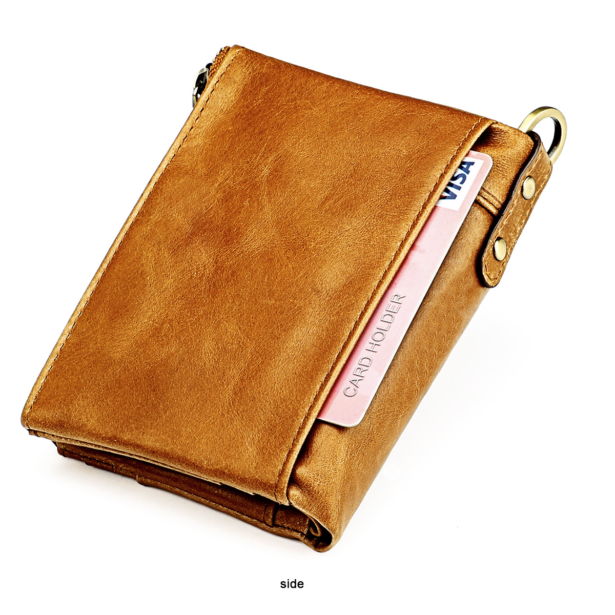 Short Wallet Men Genuine Cow Leather Casual Multifunction Card Holder Coin Bag. - 10