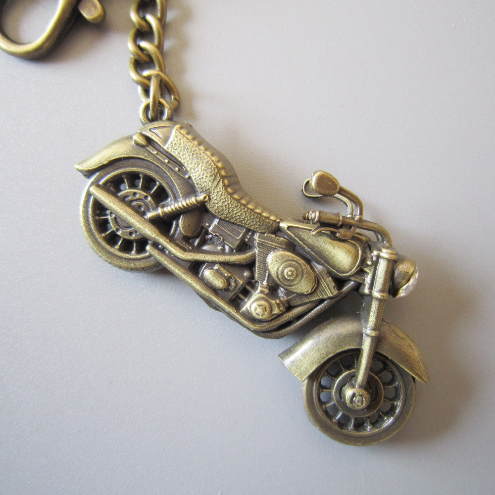 Bronze Plated 3D Motorcycle Keychain. - 2
