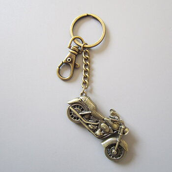 Bronze Plated 3D Motorcycle Nyckelring.