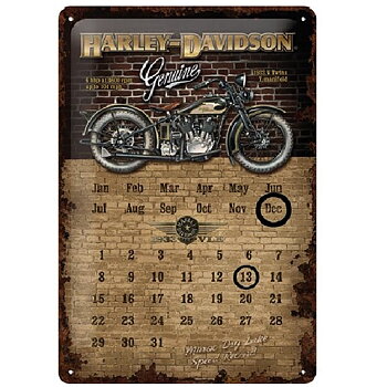 Harley Davidson Genuine Kalender Metallskylt. (20x30)