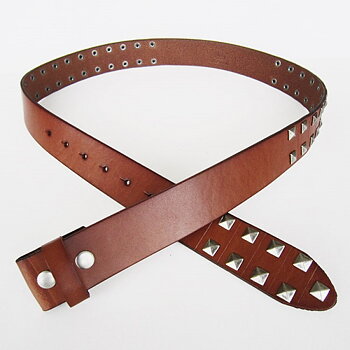 Ledergürtel Classic Punk Rock Snap On Braun.