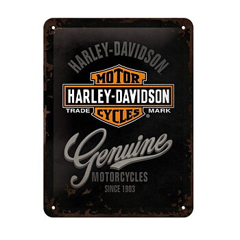 Harley Davidson Genuine. Metallskylt. (15x20)