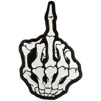 Skeleton Middle Finger Reflective Smal Patch..