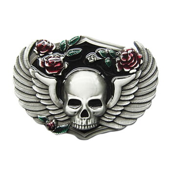 Rose Skull Wing Belt Buckle. (9,5x6,5 cm)