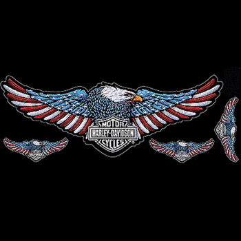 Harley-Davidson Red/White/Blue Eagle Stick-Onz Decal 4pc.