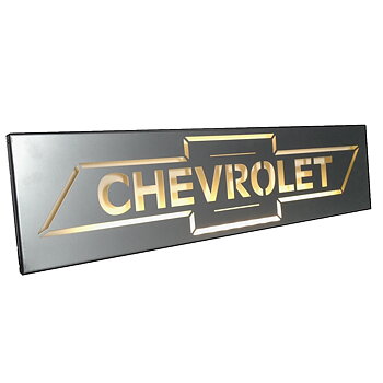 Chevrolet Nostalgiskylt med ledbelysning. (80x20x2cm)