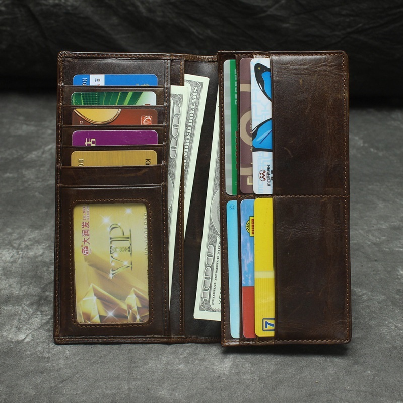 Vintage Dragon Long Wallet Purse Horse Leather Man With Chain - 8