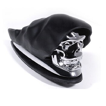 Chromed Cloak Skull Ornament f. HarleyHonda Suzuki Yamaha BMW