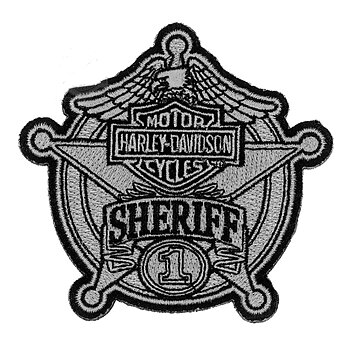 Harley-Davidson Sheriff Weißes Stickereiabzeichen (10 x10 cm)