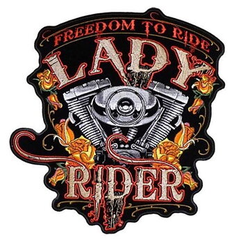 Lady Rider Freedom To Ride Big Patch broderimerke (25x23 cm)