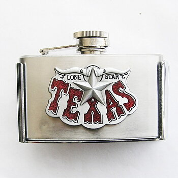 Texas Star Flask 3 oz Plunta Buckle Buckle. (10x7 cm)