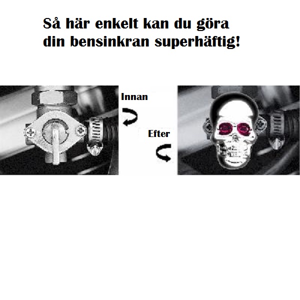 Skull Petcock für Harley Davidson Benzinregler. - 2