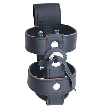 Leather Can &amp; Bottle Holder for all handlebars &amp; Motorcycles.
