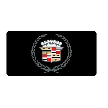 Cadillac Logo Schwarzes Nummernschild.