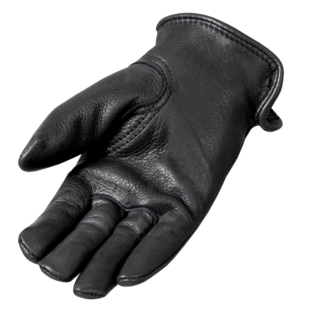 MC-Handskar Klassisk unisex svart Ofodrad hjortskinnshandske - 3