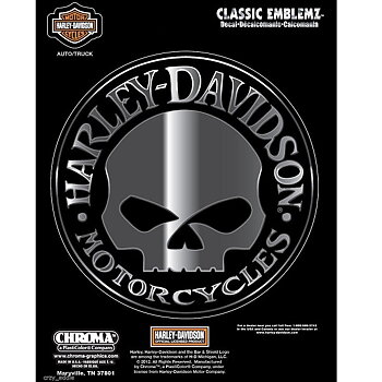 Harley Davidson Willie G Skull Big Dekal (14 cm)