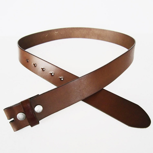 Ledergürtel Classic Light Coffee De Lux Snap On in Light Coffee Brown. - 2