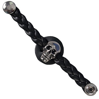 Vest Extender Extension Skull Geflochtenes Leder.
