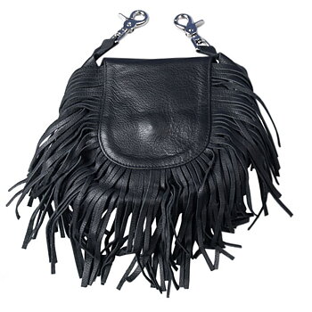 Clip Pouch Purse With Fringe.