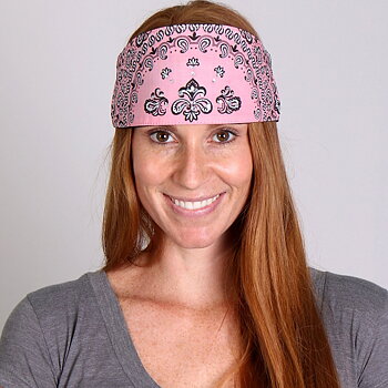 Pink Paisley Roadwrap With Rhinestones Hårband.